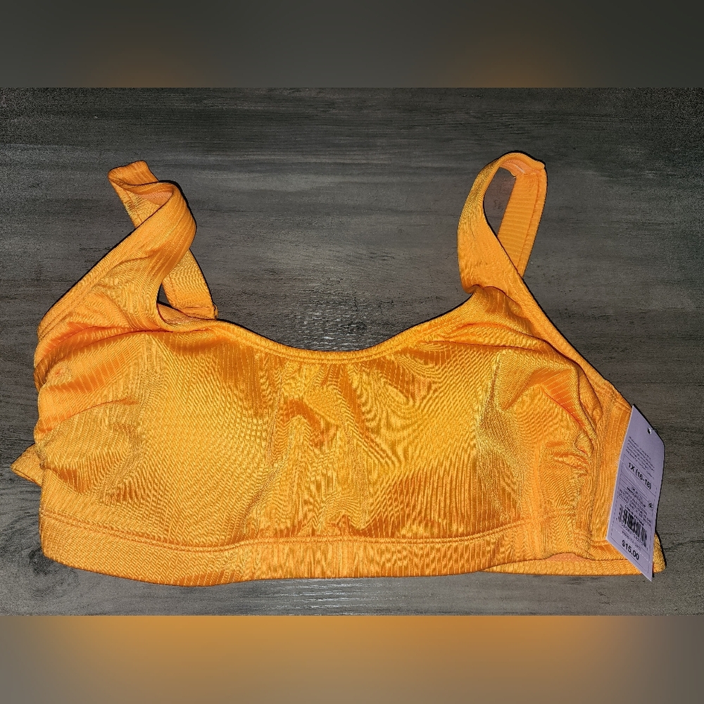 New Wild Fable 1X orange bathing suit top